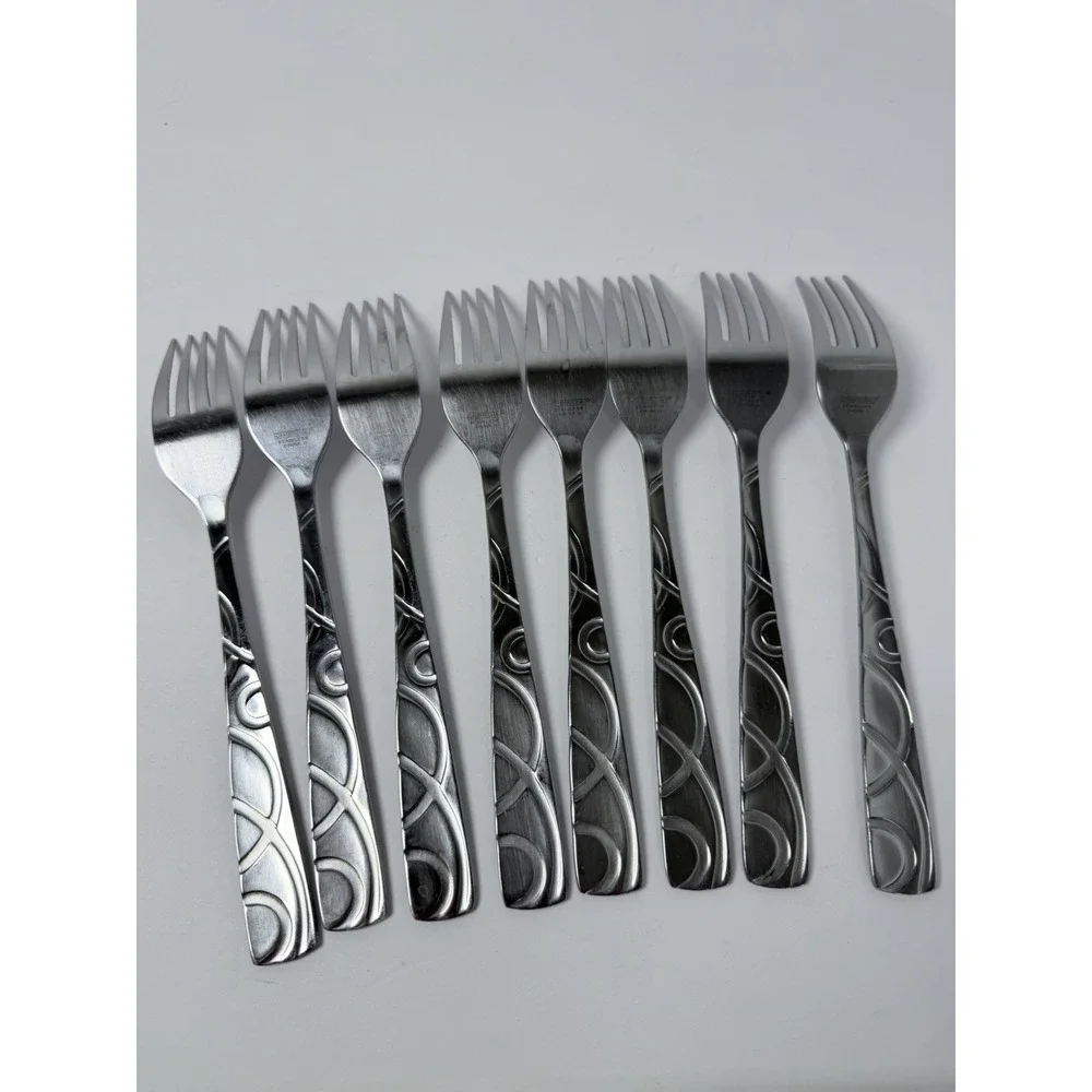 Cambridge Conquest Stainless Steel Flatware Dinner Forks Lot Of 8